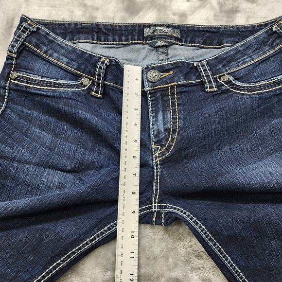 Silver Jeans Womens W36/L31 Blue Dark Wash Suki Jegging Low Rise Straight Leg - Picture 11 of 14